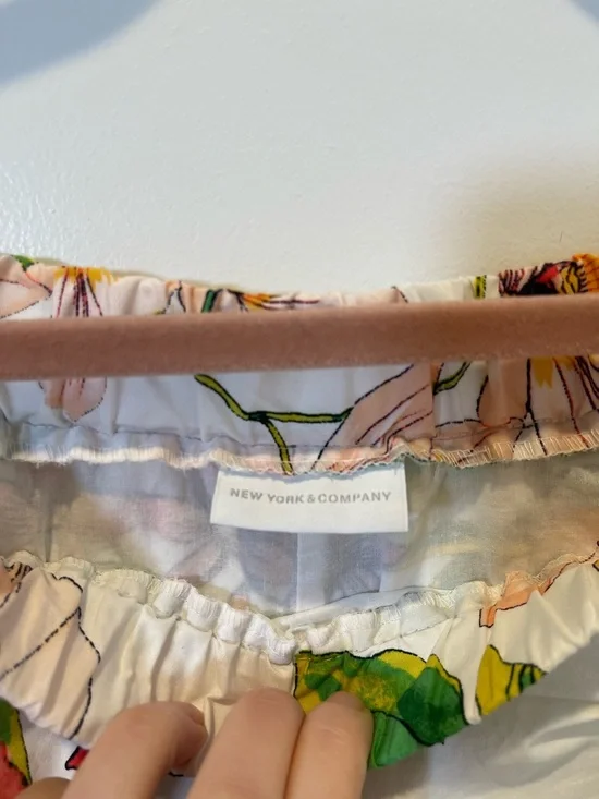 New York & Company White Floral Off-Shoulder Eyelet Mini Dress - Picture 4 of 5